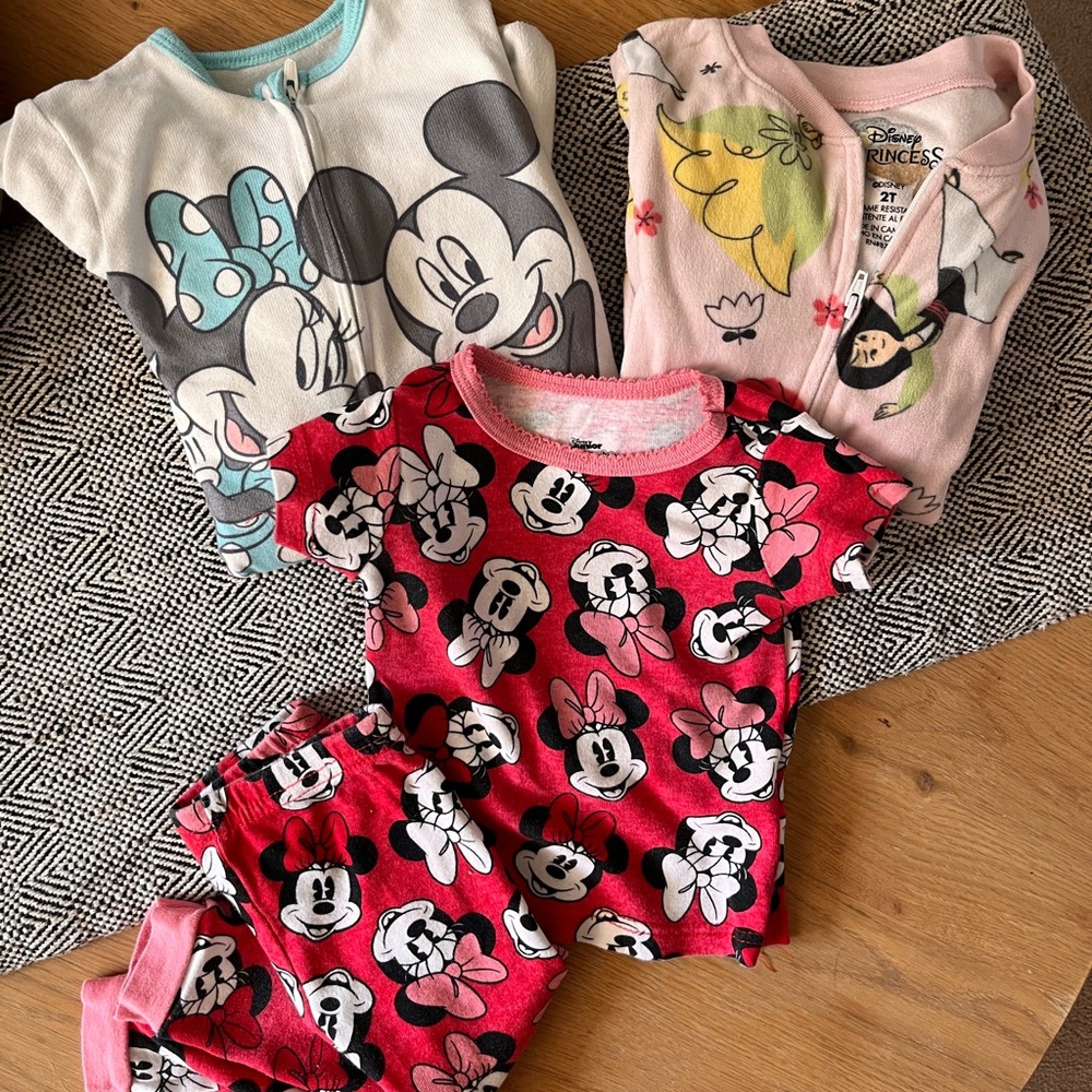 Disney Toddler Girl Pajamas Bundle